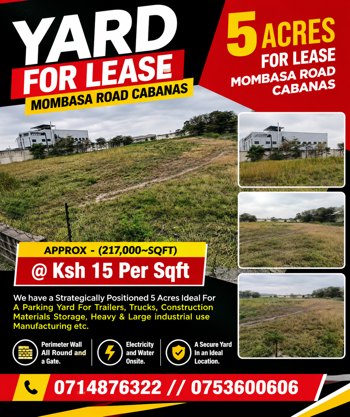 5 Acre Land For Lease Cabanas Mombasa Road 3.25M